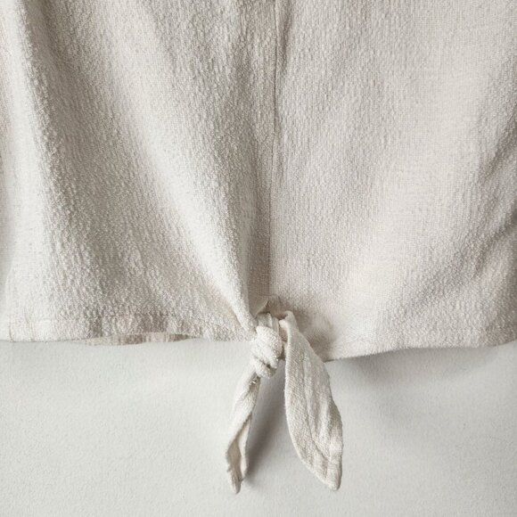Madewell Texture and Thread Textured Tie-Front Top Blouse Shirt Ivory Women's XS - Picture 4 of 7